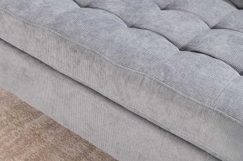 Hoekbank Stockholm grijs cordstof 220 cm universele ottomane