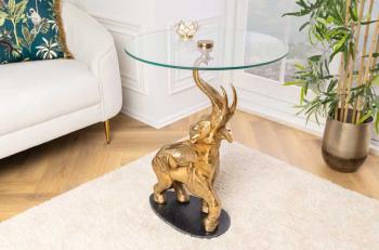 Hoge bijzettafel goud olifant 77 cm