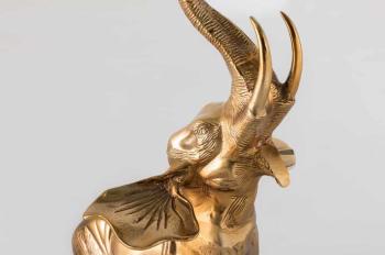 Hoge bijzettafel goud olifant 77 cm