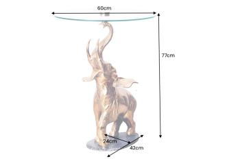 Hoge bijzettafel goud olifant 77 cm
