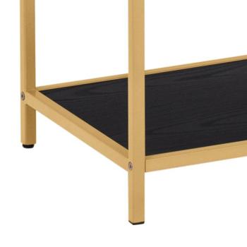 hoge boekenkast zwarte schappen goud frame
