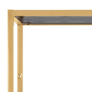 hoge boekenkast zwarte schappen goud frame