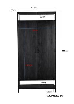 Lades van kast Kala mango metaal 100 cm