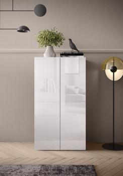 Half hoge kantoorkast wit hoogglans 114 cm