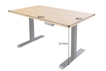 Bureau hoogte verstelbaar 120 cm eiken kleur