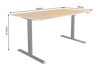 bureau eiken kleur hoogte verstelbaar 140 cm