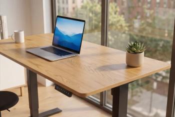bureau eiken kleur hoogte verstelbaar 140 cm
