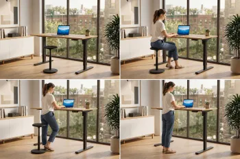 bureau eiken kleur hoogte verstelbaar 140 cm