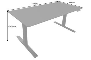Electrisch hoogte verstelbaar bureau antraciet zwart 140 cm
