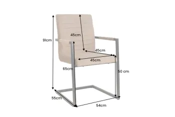eetkamerstoel met armleuningen taupe cord stof