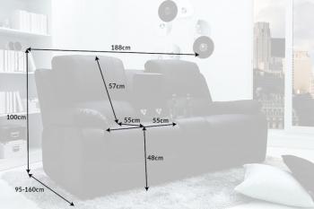 Bioscoopbank zwart 2 persoons 188 cm