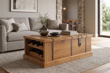 kist salontafel mangohout honingbruin 100 cm