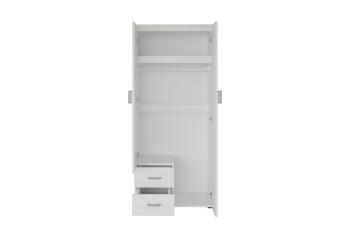 kledingkast wit 80 cm met spiegel 2 deuren 2 laden