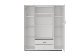 kledingkast wit met spiegels 160 cm 4 deuren 2 laden