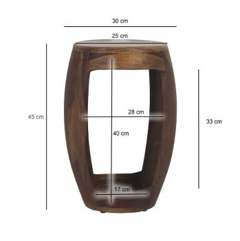 Ronde bijzettafel sheesham hout 30 cm