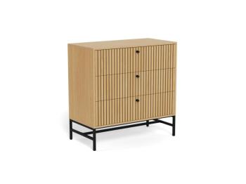 Ladekast 3 laden met eiken lamellen front