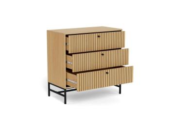 Ladekast 3 laden met eiken lamellen front