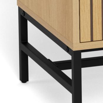 Ladekast 4 laden met eiken lamellen front