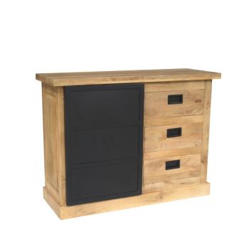dressoir mangohout met laden en schuifdeur 100 cm