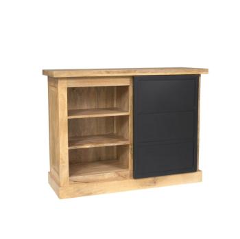 dressoir mangohout met laden en schuifdeur 100 cm