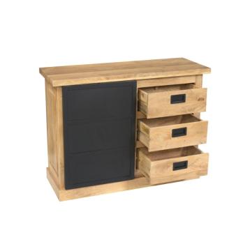 dressoir mangohout met laden en schuifdeur 100 cm