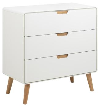 Ladekast wit met eiken accenten