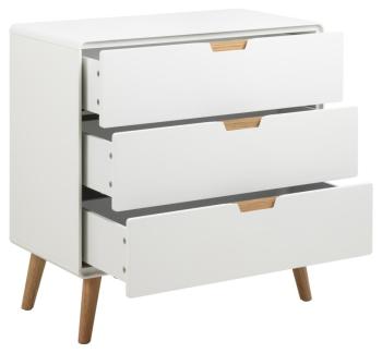 Ladekast wit met eiken accenten