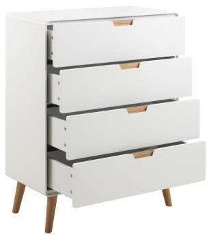 ladekast wit met eiken accenten 80x100 cm