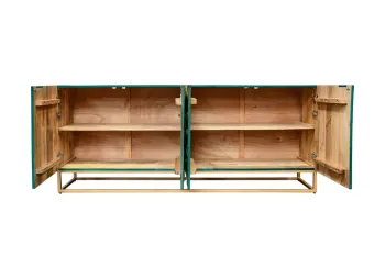 dressoir turquoise met goud 177 cm