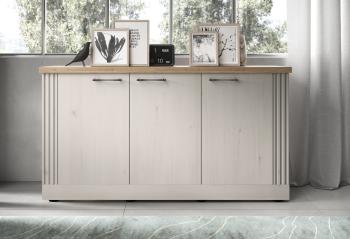 landelijk dressoir wit met eiken kleur bovenpaneel 164 cm