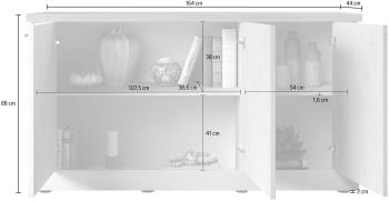 landelijk dressoir wit met eiken kleur bovenpaneel 164 cm