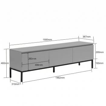 Lowboard TV meubel grijs 150 cm