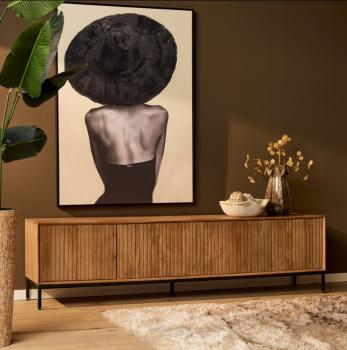 TV meubel mangohout naturel bruin 210 cm