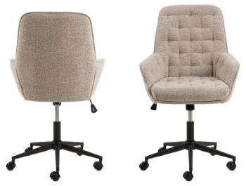 bureaustoel beige stof en zwart onderstel