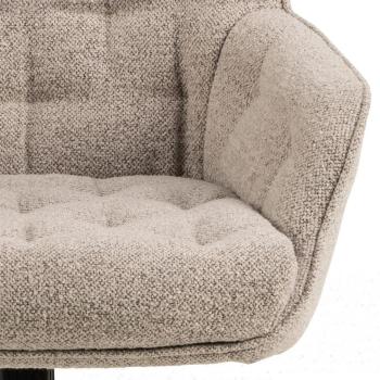 bureaustoel beige stof en zwart onderstel