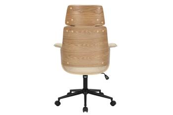 Design bureaustoel licht eiken creme beige