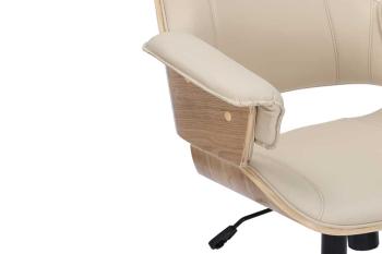 Design bureaustoel licht eiken creme beige