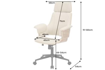 Design bureaustoel licht eiken creme beige