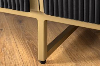 Dressoir zwart mangohout gouden accenten 160 cm