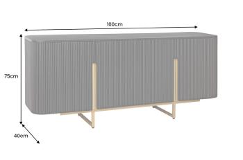 Dressoir zwart mangohout gouden accenten 160 cm