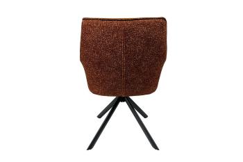 Luxe Eetkamerstoel cognac Echt leder met stof draaibaar
