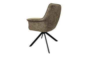 luxe eetkamerstoel taupe leder met stof draaibaar