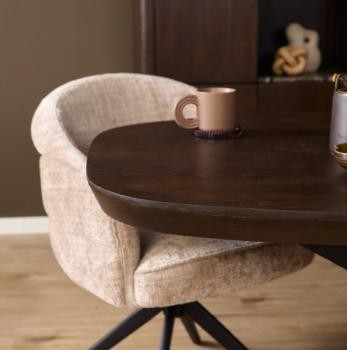 Bruine deens ovale eettafel 160 cm