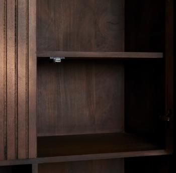 Vakkenkast donkerbruin mangohout 135 cm