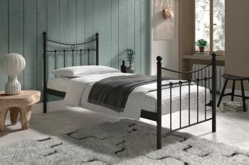 Metalen Bed zwart incl lattenbodem 90x200 cm