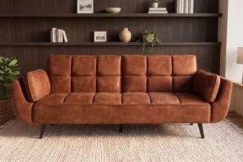 3-zits slaapbank roestbruin velvet stof 215 cm