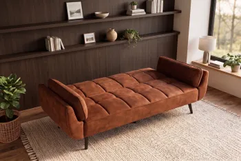 3-zits slaapbank roestbruin velvet stof 215 cm