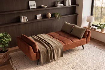 3-zits slaapbank roestbruin velvet stof 215 cm