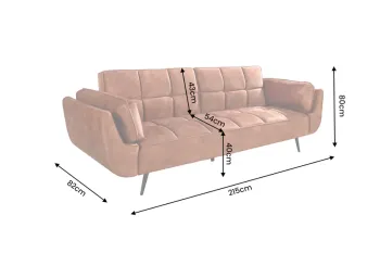 3-zits slaapbank roestbruin velvet stof 215 cm