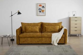 Moderne Slaapbank geel fluweel 215 cm